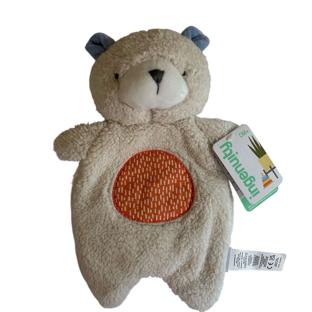 Ingenuity Nate Teddy Bear Premium Soft Plush Soothing Bean Lovey Security NWT